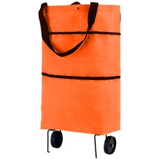 필모어 대용량 쇼핑카트 초경량 접이식 시장 장바구니, 1개, 샤인오렌지