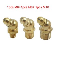 황동 M6 M8 M10 아연 스레드 키트 45도 그리스 스트레이트 피팅 각도 니플 90도, 3pcs M6M8M10 45D