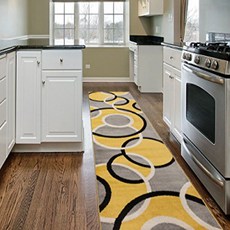 Rugshop Contemporary Abstract Circles Runner Rug 2' x 10' Yellow, Yellow, 2' x 10', 1개