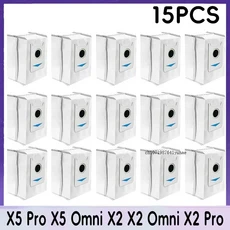에코백스 데봇 X5 Pro 옴니 X2X2 옴니X2 로봇 청소기 액세서리 먼지 봉투 교체용 부품, 04 15PCS