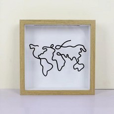 티켓 보관함 야구 보관 컬렉션 슬리브 콘서트 수집 엽서, 15cmx15cm, 1매, 지도 우드