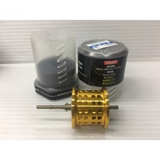 Abu Garcia 小烏龜 改裝線杯 淺線杯 MAX4 航太鋁加工 超輕量化設計 陶瓷培林搭載, 1個, 改裝淺線杯（金屬黃）