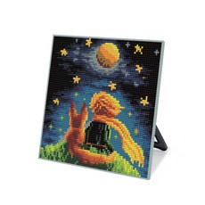 보석십자수 캐릭터 십자수 큐트 액자 그림 비즈 세트 스탠드형 20x20, DS93_(소)어린왕자-달과별, 1개