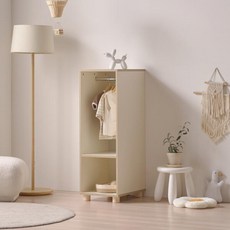 아트박스/인터데코 아이가 직접 사용하는 아이방 행거 옷장 37cm P0000CEX, 내추럴콤비