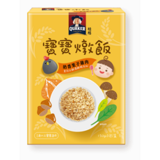 QUAKER 桂格寶寶燉飯-腰果起司豬肉口味，添加黑羽土雞滴雞精，一歲以上寶寶適用, 450g, 1個, 寶寶燉飯｜奶香栗子雞肉(3入/盒)