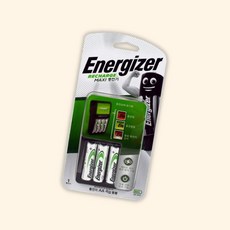 (수담스토어) 에너자이저 AAA 밸류 충전기 충전식건전지 배터리 4개