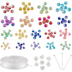 Craftdady 500Pcs 4mm 투명 젖빛 유리 구슬 작은 크리스탈 유리 라운드 느슨한 스페이서 비즈 보석 만들기에 대한 무작위 혼합 색상 구멍: 1mm, 혼합된 두 가지 톤 색상