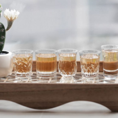 레트로 소주 잔 스트레이트 샷잔 50ml 홈 파티 유리 잔 술자리 디자인 홈술 무늬 술잔 소품 패턴 선물, 메종 로랑주 잔_1P