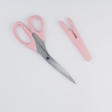 【織室縫紉所】日本 Clover 可樂牌 裁縫布用剪刀 21cm - 可愛色系 (粉色/藍色), 粉, 1個