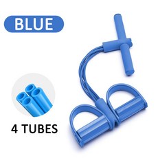 DRAWSTRING 듀얼 스프링 장력 풋 페달 복부 다리 운동기 트리머 체중 감소 훈련 홈 체육관을위한 윗몸 일으키기 장비, 4 strands of blue