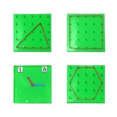 (디머스)수학준비물 고무줄놀이 미니 지오보드(기하판5핀 모양시계), 1개