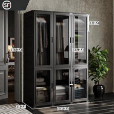 에스앤씨 접이식옷장 대형 정리함 폴딩 자취방 캐비닛, 6개 문, 완전 조립 완료, 105 51 170 2개 행거 7칸