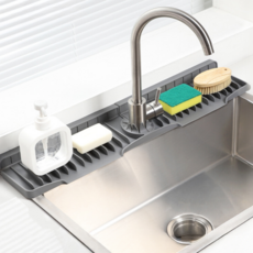 데즐리 물빠짐 끝판왕 싱크대 세면대 실리콘 패드 곰팡이 방지, 1개, 그레이