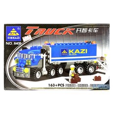小胡玩具 搬運貨櫃車積木 (163PCS) ST安全玩具 兒童玩具, 1個