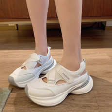 투니스 여성 펀칭 통기성 메쉬 벨크로 샌들 발편한 운동화 5cm