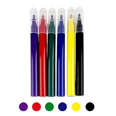 만들기대장 미니매직펜유성 6색 색칠도구 미니펜 매직 싸인펜 dew+1331fg