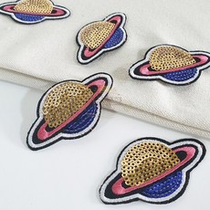 가온로그 DIY 와펜 자수패치 열접착시트 부착 우주선 와팬패치