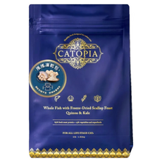 Catopia樂境 貓飼料 凍乾全齡貓鮮糧 300G/1.82KG 凍乾飼料 超級食物 滋補毛髮營養 85%含肉量, 1個, 全魚、干貝、藜麥、羽衣甘藍