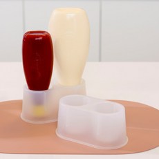 키텐실 스탠드 투웨이소스통2P 냉장고 소스 정리함 거치대(스티커 증정), 화이트, 스탠드(단독), 1개