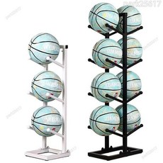 籃球收納架 壁掛式球類置物架 足球排球收納架 幼兒園家用球架, 黑色  單邊,4層   高108cm, 1個