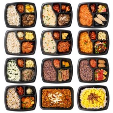 굿스푼 양많은 다이어트 도시락 12종 12팩 체중조절용 아침 점심 저녁 2주 식단 직장인 냉동 간편식, 1세트, 2.565kg