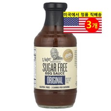 G Hughes G 휴스 오리지널 슈가프리 BBQ 소스 18oz 3팩, 3개, 510g