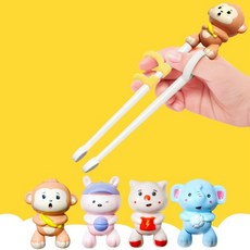 잔솔 유아 연습용 젓가락 교정 교정용 에디슨 아기, 코끼리, 코끼리, 1개