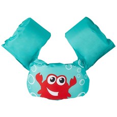 兒童手臂圈 浮力背心 游泳圈 水袖 兒童浮力圈, 1個, 綠色螃蟹