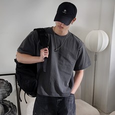 [S-XL] 무지 크롭 반팔 티셔츠 남녀공용 10color PDG