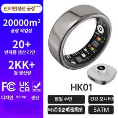 onyou 스마트 링 HRV 심박수 수면 압력 건강 모니터링 커플링으로 장만하세요, 1개, 스페이스그레이 B