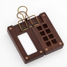 迷你胡桃木調色盤 便捷式迷你顏料盒 可折疊水彩顏料調色盤 美術生專用, 8格胡桃木調色盤送夾子, 1個