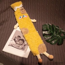 長條被窩專用防爆熱水袋 加長暖水袋 注水灌水加厚卡通可愛 (臺灣出貨), 1個, 奶酪熱水袋-小號57釐米