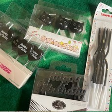 곰돌이초 4종세트 스틱초 해피벌스데이초 세트, 4개, 블랙