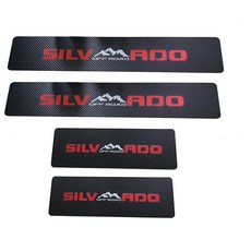 Set Car Threshold Scuff Strip Anti-trampling Sticker Carbon Fiber Door Sill Protector for Chevy, Set Car Threshold Scuff Strip,