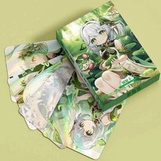 原神納西妲精美周邊盒裝55張LOMO卡不重復圓角高清小卡片送人裝飾, 1個, 納西妲,鐳射卡55張【A款】