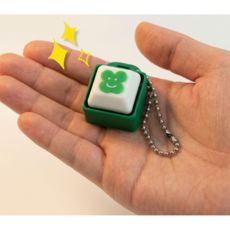 키캡 클리커 키링 행운의 스마일 네잎 클로버 클릭커 행운 응원 선물 [LUCKY 1구 미니 럭키 딸깍이 청축 기계식 키보드 친구 피젯토이 스트레스해소 키덜트 누르는 손 장난감], 단일, 1개