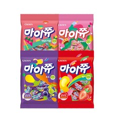 크라운 마이쮸 72g 4종(포도/딸기/리치/멜론) 4봉/마이쥬 젤리 간식, 4개
