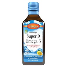 칼슨랩스 슈퍼 D 50mcg 오메가-3 1 100mg 내추럴 레몬 플레이버, 1개, 200ml
