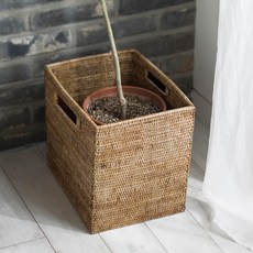 Jaju 巴厘島 Ratan 籃子_34x26x32cm 自然色