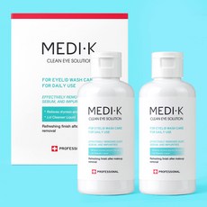 약국입점 메디케이 클린아이솔루션 눈꺼풀세정제 대용량 150ml + 의약외품 거즈 100매, 2세트, 무색