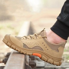 남자 경량 안전화 통기성 강철 앞코 보호화 아옷도어 작업 가벼운 스니커즈