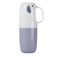 안심PP 손잡이 귀여운 코끼리 휴대용 칫솔통 양치컵 멀티홀더 칫솔꽂이 치약 여행용 유치원 어린이집, 1개, 화이트그레이