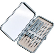 미드디엔 여드름 피지 블랙헤드 압출기 얼굴 바늘 집게 핀셋 흡입기 짜는도구 제거기, 혼합색상, 1세트