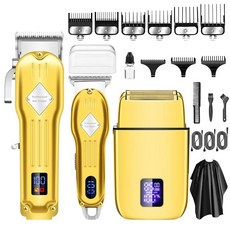 3件套全金屬專業電動理髮器 男士往復式刮鬍刀 家用電推剪, 3個, 1套