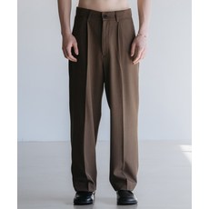 [데꼬로소] 시에르 원턱 세미 와이드 슬랙스 [브라운]
