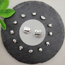 비즈톡 [SVP-09-10]순은펜던트 실버925 십이간지 12간지 미니동물 통과형 5.4x4.7mm 12.돼지띠