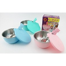 歐岱 (O-DAY) 寶寶隔熱兒童碗 附蓋湯匙 台灣製 不鏽鋼, 1個, 藍