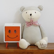 몽슈레 [국내 1위] 오가닉 애착인형, 베베그레이(선물박스 미포함), 60cm, 1개