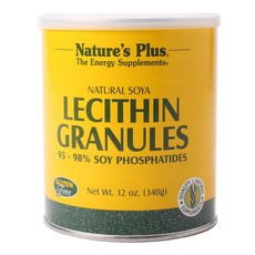 Natures Plus 無麩質大豆卵磷脂顆粒粉, 1罐, 340g