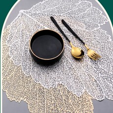 바른햇살 나뭇잎러너10p 식탁매트, 실버